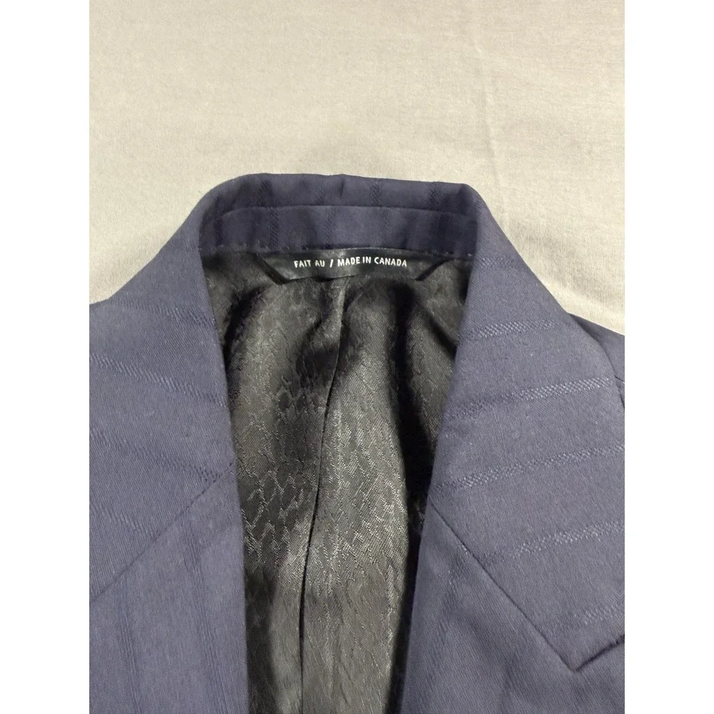 All Saints 36R Rawdon Slim Fit Pinstripes Super 100s Wool Peak Lapel Sports Coat
